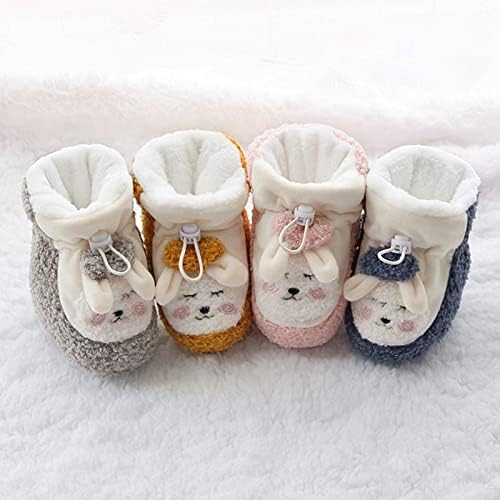 Botas de bebê neutro de gênero sapatos de bebê sapatos de algodão e veludo espesso de sapatos de sola macia e