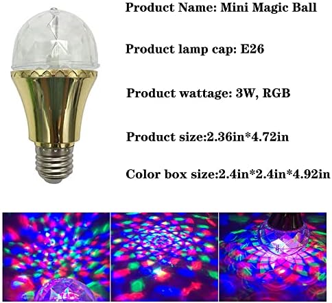 2 conjuntos de lâmpadas rotativas coloridas E26, RGB Bolsas de festas em mudança de cor, lâmpadas de led de cores