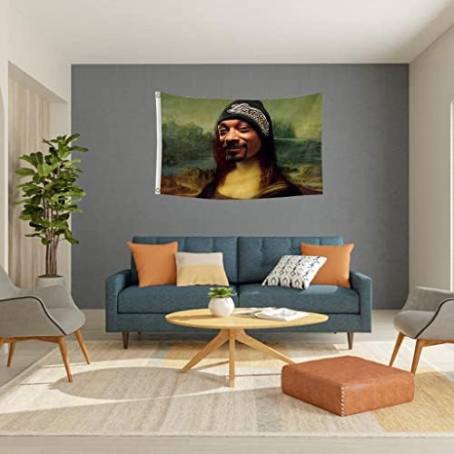 Snoop Mona Lisa Flag 3x5 pés Dogg Parede pendurada Banner para Decoração do dormitório da faculdade