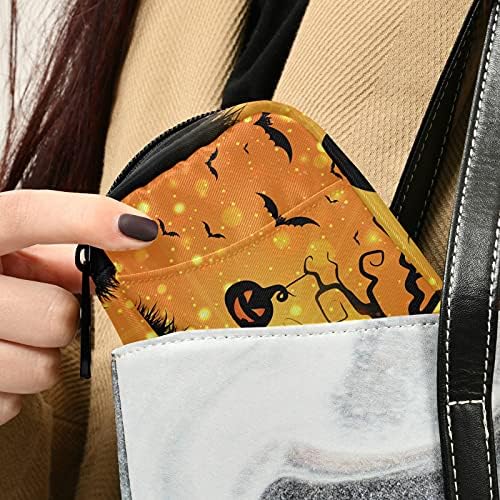 Halloween Pumpkins Bats Pill Case Bag Box Organizer com zíper suplementos portáteis de suplementos