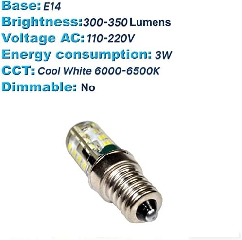 HQRP 4-PACK E14 Base 64 Smd3014 Lâmpadas LED Bulbos AC 110-220V Legal branco Não diminuído