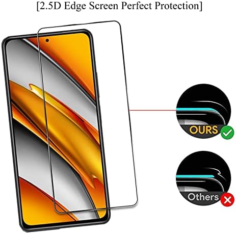 [3 +2 pacote] 3 pacote para Xiaomi POCO F3 Protetor de tela +2 Protetor de lente da câmera de embalagem,