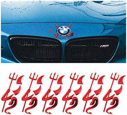 Adesivos de logotipo de carros de diabo 3D, 6pcs adesivo de decalque de veículo de estilo demônio à prova