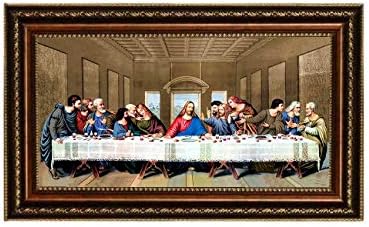 EliteArt- Jesus Cristo A Última Ceia de Leonardo da Vinci Giclee Art Canvas Impressões emolduradas: 34 3/4 x21