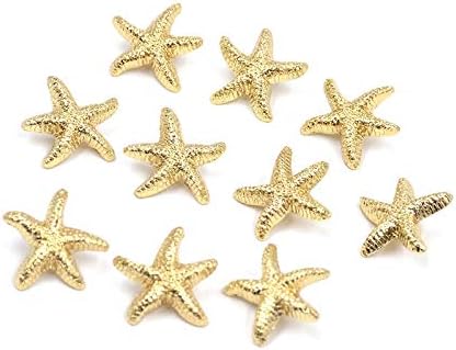 Xucus 10pcs Botões em forma de estrela do mar de concha brilhante