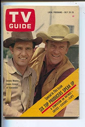 Guia de TV 7/20/1963-James Arness e Dennis Weaver Gunsmoke Cover-illinois-No-News Stand Copy-Fn