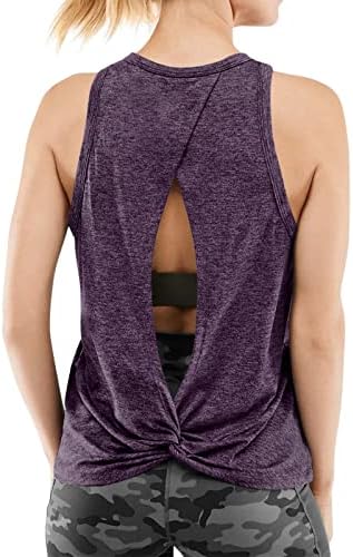 Tops de treino do canortyle para mulheres abrem as camisas atléticas de ioga torcem a tampa traseira