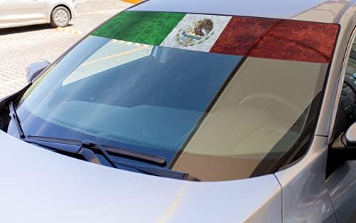 Bancário de pára -brisa de bandeira do México 12 x 60 adesivo de vinil para carros caminhões
