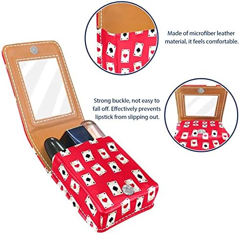 Caixa de batom com espelho de jogo de jogo rosa lip brilho de brilho portátil caixa de armazenamento