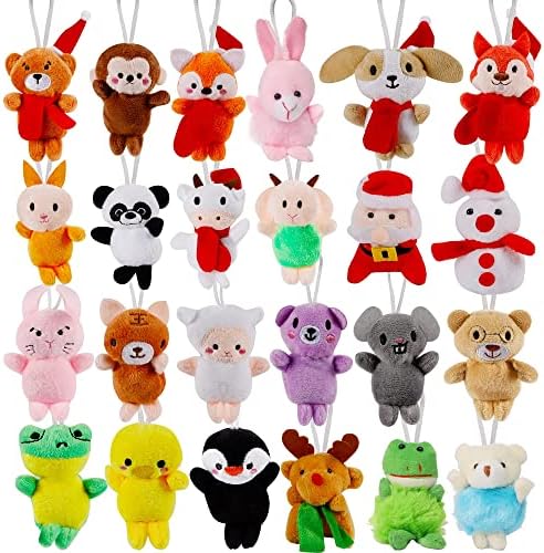 Juegoal Mini Animal Plush Advento Calendário 2022 Para crianças, calendários de brinquedos de contagem regressiva