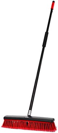 Alpine Industries 2-em 1 Recuragem de superfície lisa Push Broom-Sweeper Handle Long Handle-cabeça