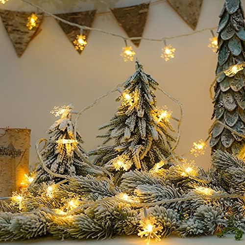 Decorações ao ar livre internas ， Luzes de Natal 19,6 pés 40 LEVAS LUZES DE FLAKE DE NEW LED BATERAGEM
