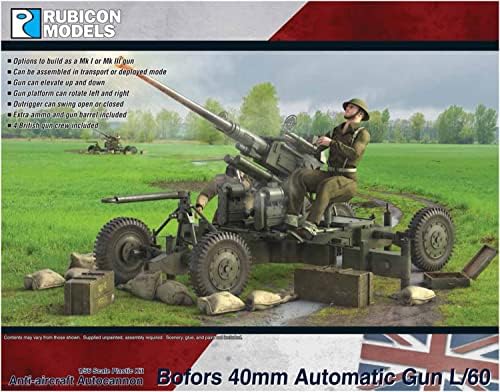 Modelos Rubicon RB0123 1/56 British Exército Boforth 1,6 polegadas L/60 Gun de metralhadora com