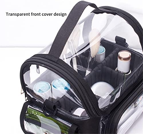 Ganfanren transparente maquiador de maquiagem de pvc saco de armazenamento preto à prova d'água preto