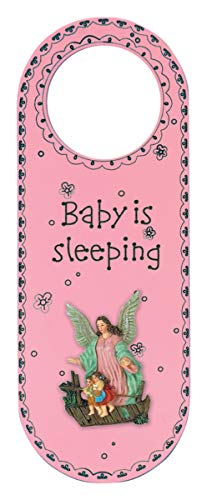 Baby está adormecido para o cabide da porta do berçário da Guardian Angel, 10 polegadas