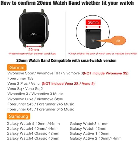 ABANEN para Garmin Venu 2 Plus/ Venu Sq 2/ Vivomove Trend Watch Band, Remolagem rápida de 20 mm Metal Mesh Stanfless