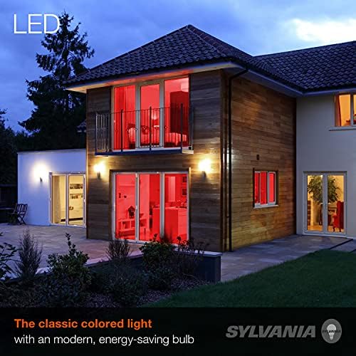 Sylvania liderou o filamento de vidro vermelho A19 lâmpada, diminuição, eficiente 4,5W, e26 Base média - 1