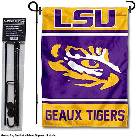 Louisiana State LSU Tigers Bandeira do jardim com suporte