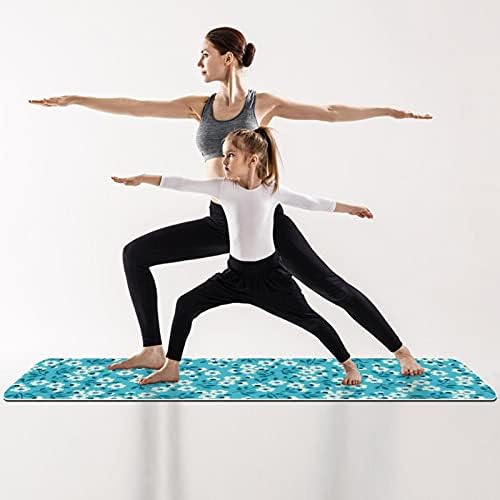 Siebzeh Blue Blue Floral Pattern Premium grossa de ioga mato ecológico Saúde de borracha e fitness non Slip para