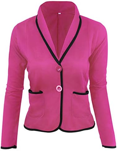 ANDONGNYWELL WOMENS FINO BUTTOM BUTTOM, uma variedade de cores, jaqueta de terno de escritório em