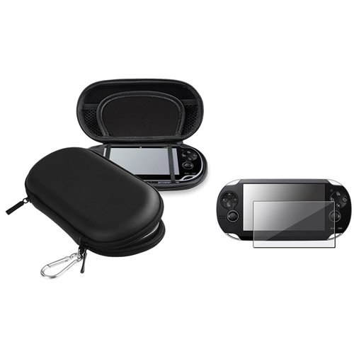 EveryDaysource Compatível com a Sony PlayStation Vita PSV EVA Case, Black + Clear Reutilable