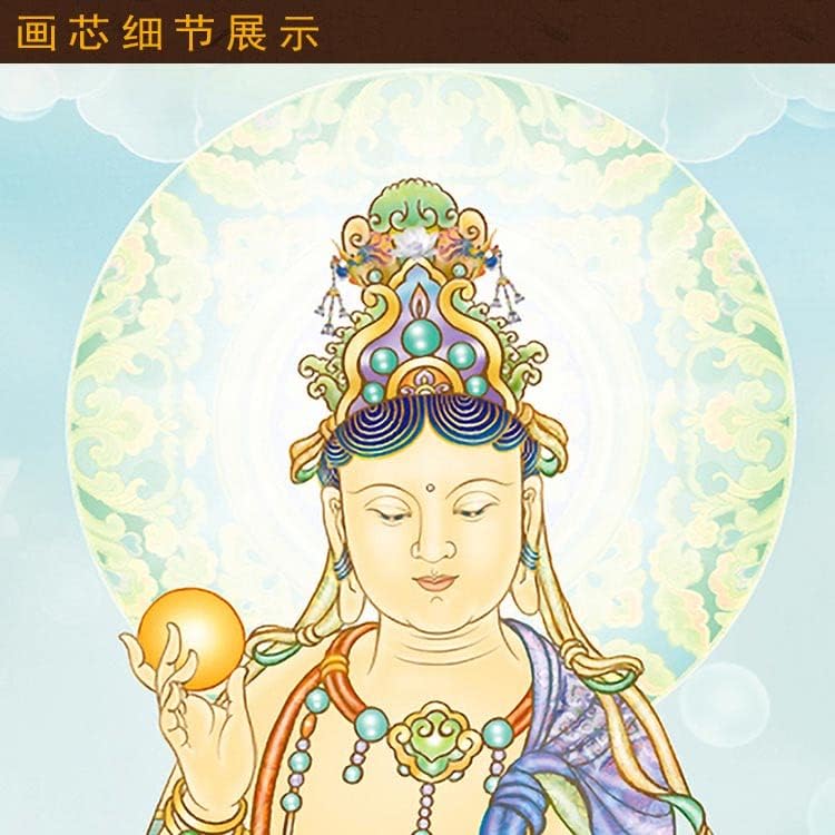 Oriental Três santos Sunlight bodhisattva retrato buda hall decoração pintando pintura de seda pintura pendurada