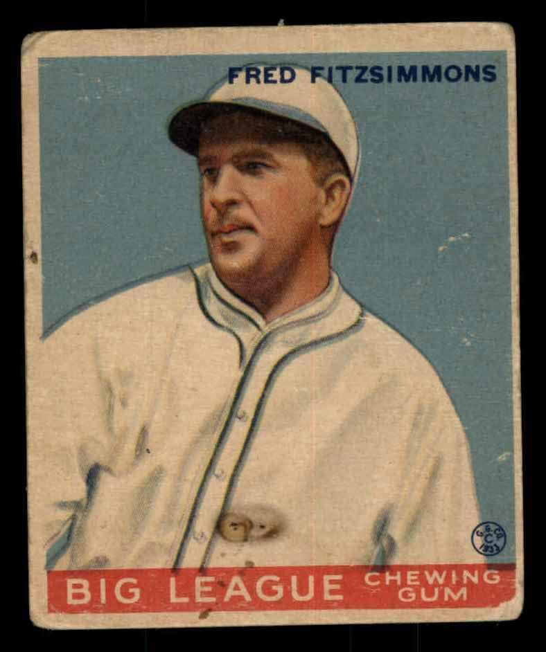 1933 Goudey 130 Fred Fitzsimmons New York Giants Fair Giants
