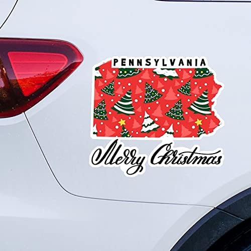 Adesivos de natal adesivos da Pensilvânia adesivos estaduais Merrry Natal Pennsylvania mapa de carro decalque