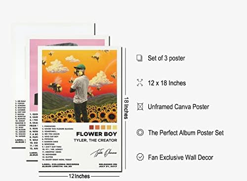 Um conjunto de 3 pôsteres de tela, Tyler Poster Flower Boy Poster Igor Poster Ligue para mim se você