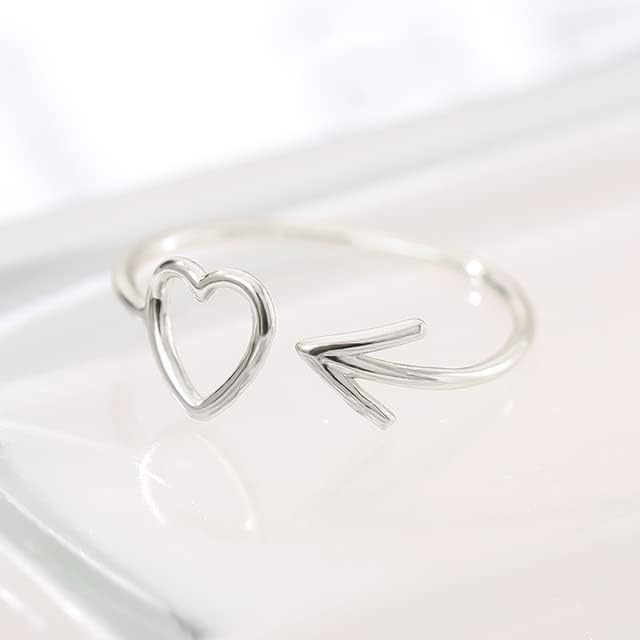 T3Store Arrow visa para coração anel de jóias artesanais Ouro Romântico Ajuste Jóias de coração