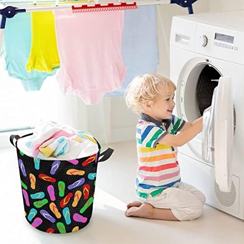 Flip -Flip colorido Padrão de lavanderia cesta dobrável Lavanderia cesto de lavanderia bolsa de armazenamento