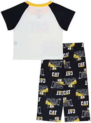 Conjunto de pijamas solto de 2 peças da Caterpillar Boys, grade de gato e escavadeira, 4T