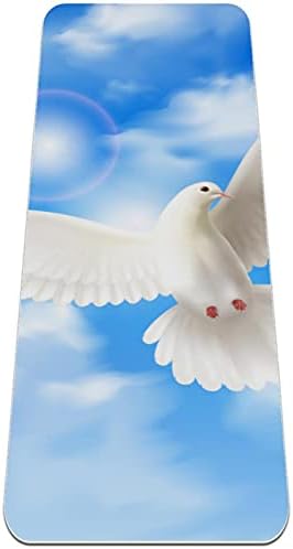 6mm de tapete de ioga extra grosso, pombo branco pombo pombo azul nuvens de céu imprimido impressão ecológica