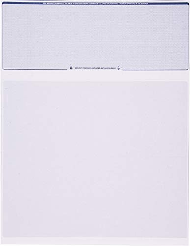 Checkomomomomic Computer Check Paper - 100 Pack - Verificações de estoque em branco superior -