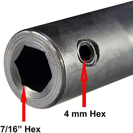 Maxtool 7/16 Hex 12 Comprimento geral barras de extensão da superfície do óxido preto; BA28H1082-ME12