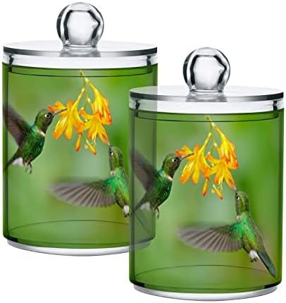 Yyzzh Hummingbird Amarelo Flor Wildlife Floresta Tropical 2 Pacote Distribuidor QTIP do Pacote para Cotton Swab