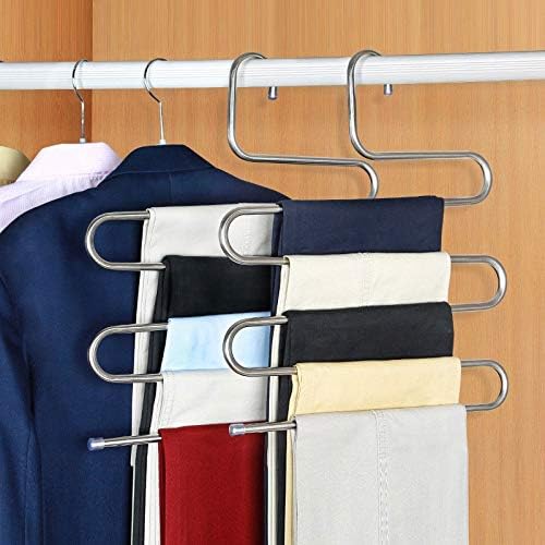 Knokr Standard Hangers, 5 camadas de roupas de aço inoxidável cabides de forma Shapes cabide