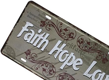 Sumik Faith Hope Love, Metal Tin Sign, Vintage Art Poster Placa Garagem Sala de estar Quarto Decoração