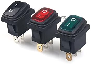 1pc kcd1 preto 2pin vermelho verde 3pin 2Position 10A Interruptor de botão à prova d'água e à prova de poeira