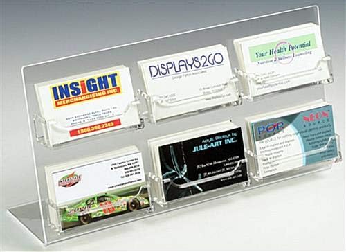 Unidade FixLTleRedIsplays® de 10 titular de cartões de visita de acrílico de 6 bolsos para mesa de mesa,