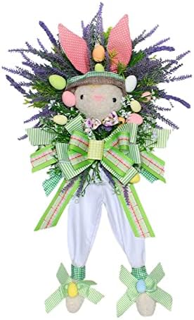 Decorações de Páscoa Riqingy, coroa de coelhinho da Páscoa para a porta da frente 22 polegadas Wreath