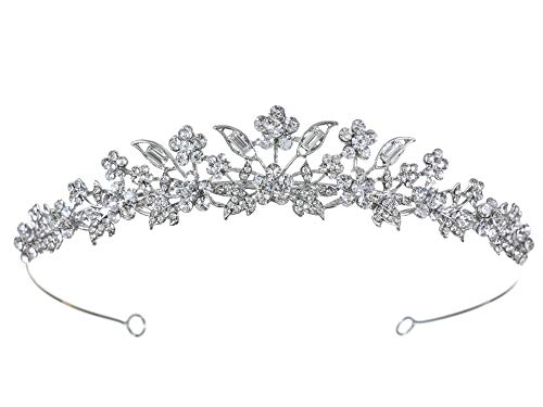 Coroa de cristal de cristal floral de noiva Tiara Crown T975