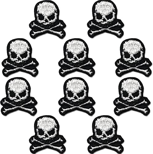 Pequenos remendos de crânio Skull & Crossbones Skeleton Iron em remendos, ferro, cola ou costure em