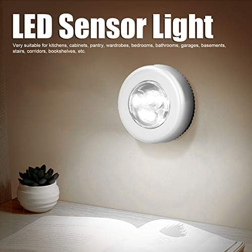 Luzes de sensor de movimento de 6pcs, luzes noturnas de LED alimentadas por bateria, coloque em qualquer