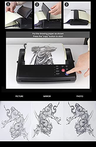 Máquina de impressora de estêncil de transferência de Yuelong com 50pcs estêncil tatuagem Tatuagem de papel