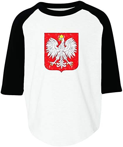 Amdesco Polônia Brasão de armas polonês Polska White Eagle Toddler Raglan Shirt