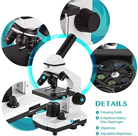 Yebdd 64X-640X Microscópio biológico profissional Up/Down Microscópio monocular LED para estudantes Educação infantil