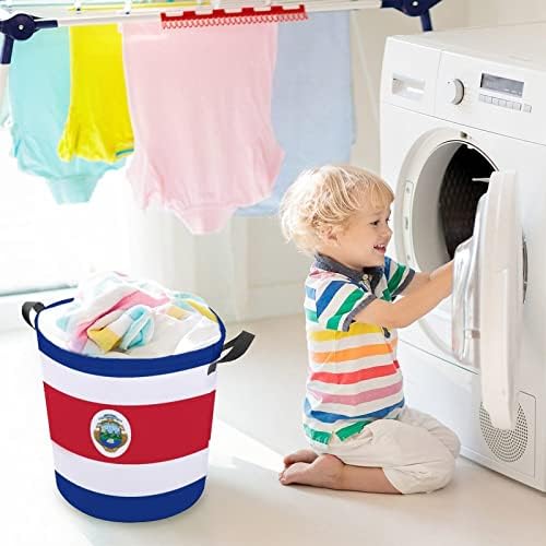 Costa Rica Flag cesto de lavanderia lavanderia de roupas altas cestas com alças Bolsa de armazenamento