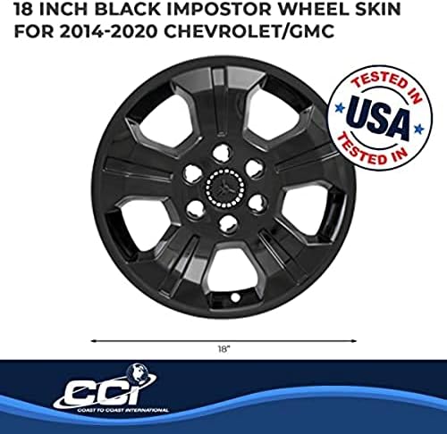 Costa a costa internacional Black Black Impostor Wheel Skins, Conjunto de 4 - Compatível com Chevrolet - IWCIMP392BLK