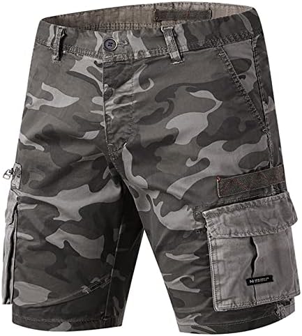 Shorts de carga de camuflagem para homens Casual Multi Pocket Military Short Relaxed Fit Camouflage Shorts